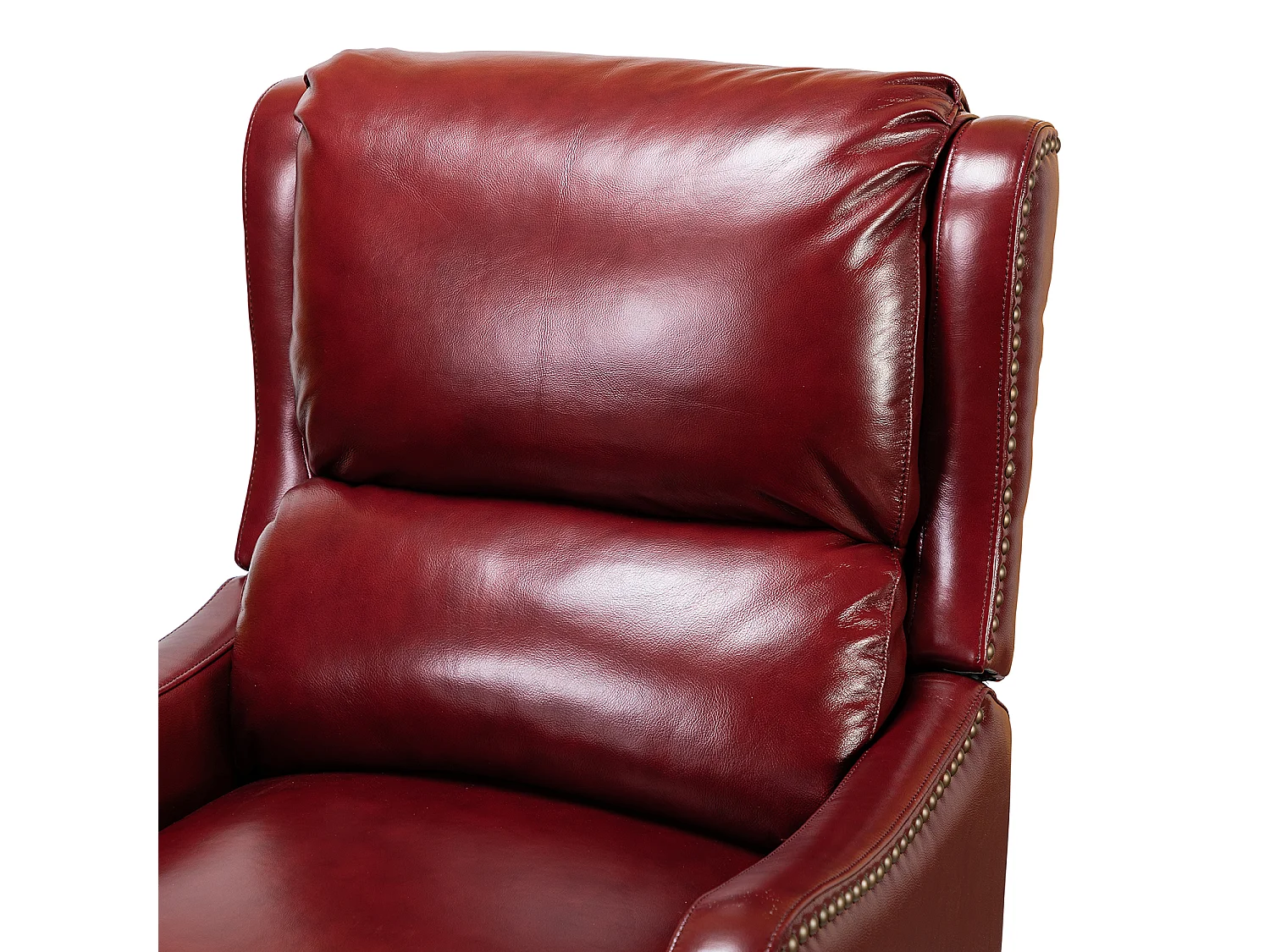 Fauteuil Relax en Cuir Véritable Simple Moderne avec Dossier & Repose-Pieds Réglables pour Salon-Bordeaux