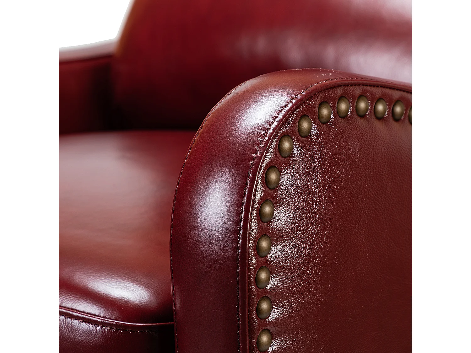 Fauteuil Relax en Cuir Véritable Simple Moderne avec Dossier & Repose-Pieds Réglables pour Salon-Bordeaux