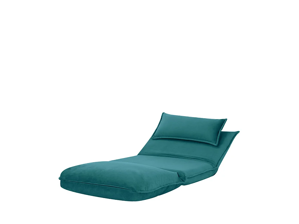 Nala - Chauffeuse convertible 1 place en velours - Bleu canard