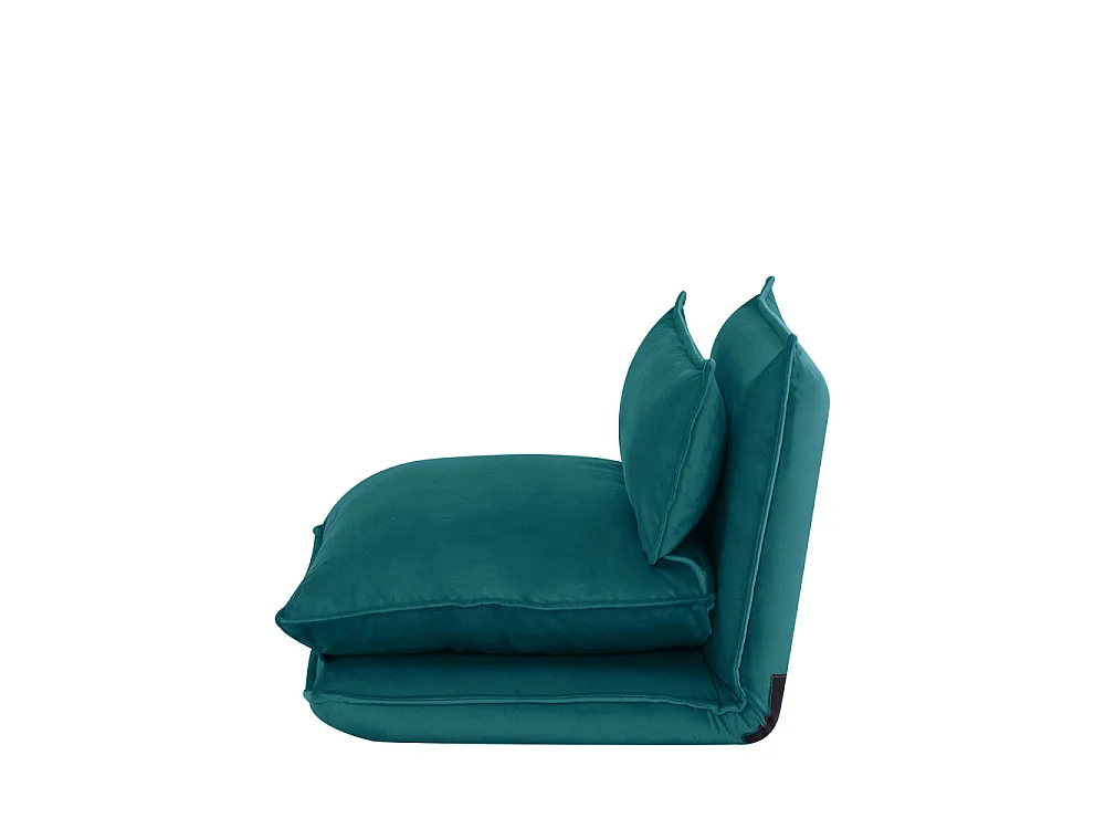 Nala - Chauffeuse convertible 1 place en velours - Bleu canard