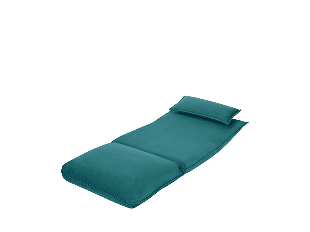 Nala - Chauffeuse convertible 1 place en velours - Bleu canard