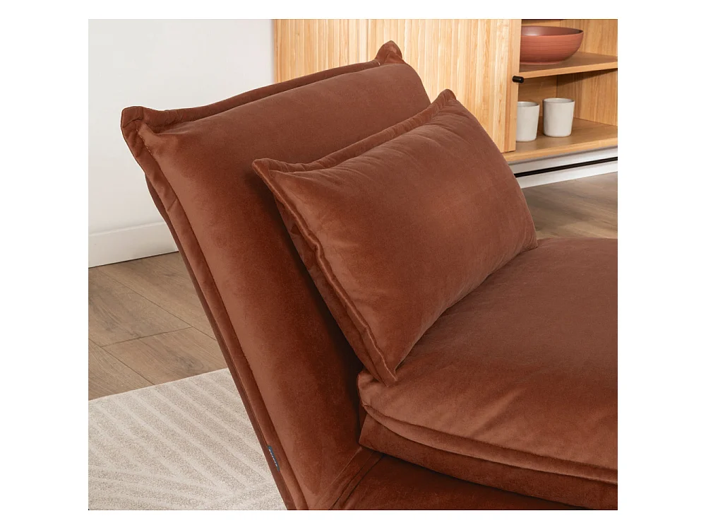 Nala - Chauffeuse convertible 1 place en velours - Rouille