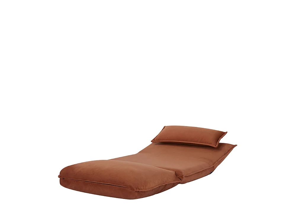 Nala - Chauffeuse convertible 1 place en velours - Rouille