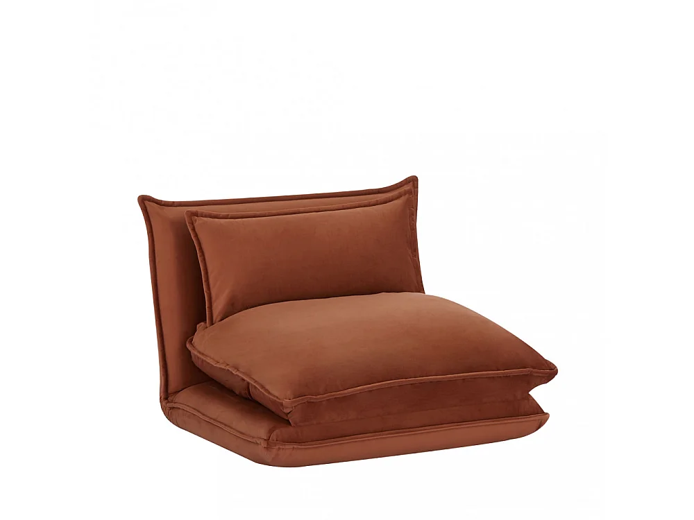 Nala - Chauffeuse convertible 1 place en velours - Rouille