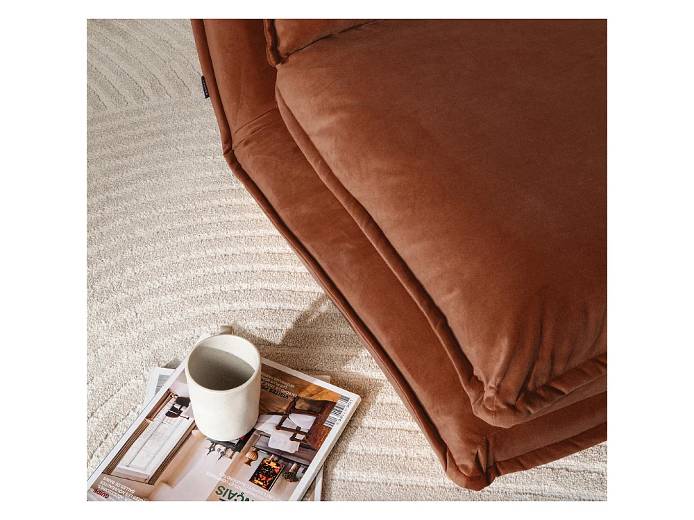 Nala - Chauffeuse convertible 1 place en velours - Rouille