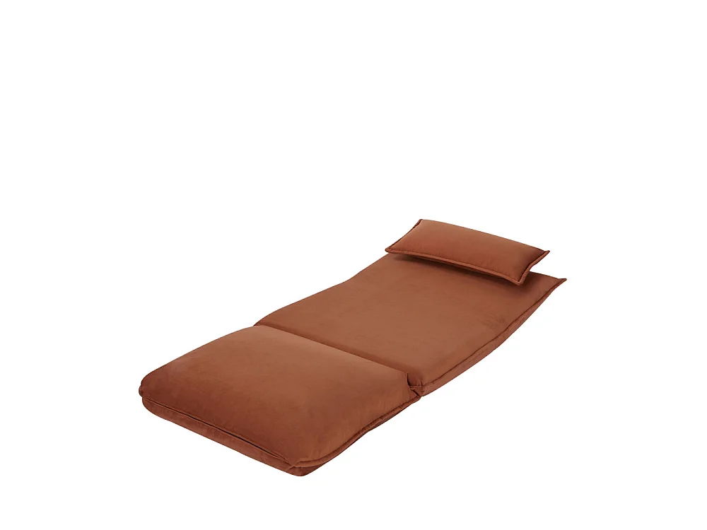 Nala - Chauffeuse convertible 1 place en velours - Rouille