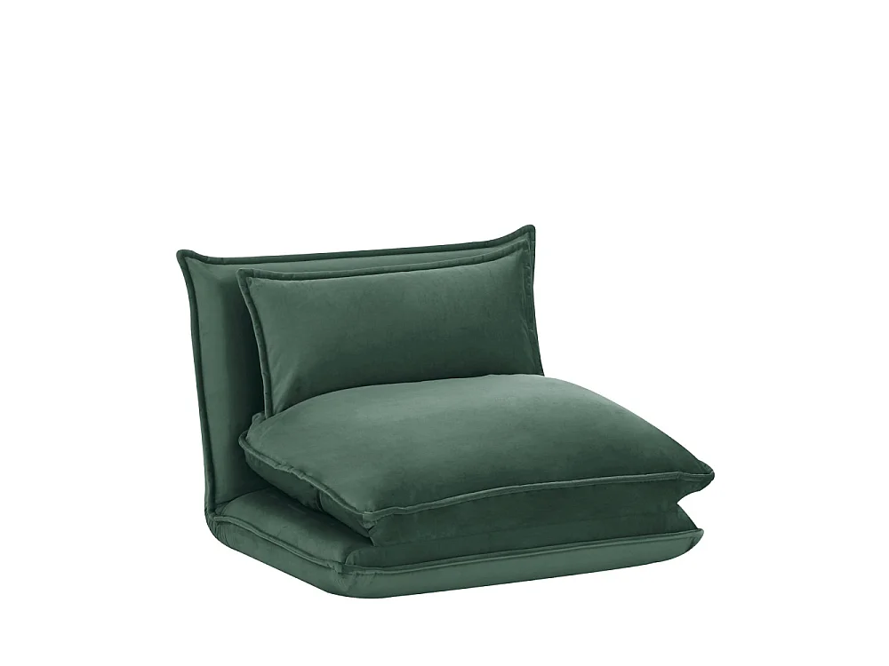 Nala - Chauffeuse convertible 1 place en velours - Vert forêt