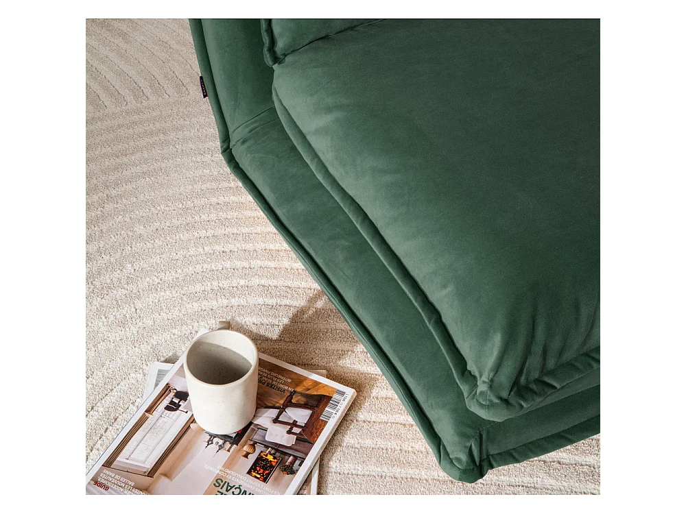 Nala - Chauffeuse convertible 1 place en velours - Vert forêt