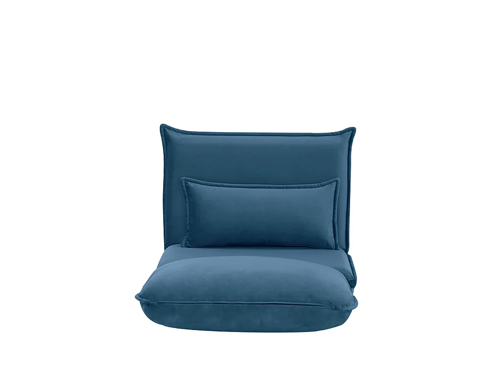 Nala - Chauffeuse convertible 1 place en velours - Bleu foncé