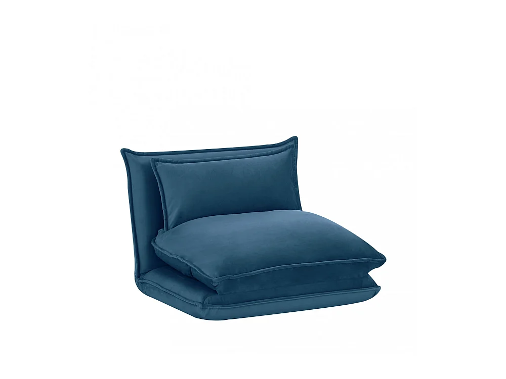Nala - Chauffeuse convertible 1 place en velours - Bleu foncé