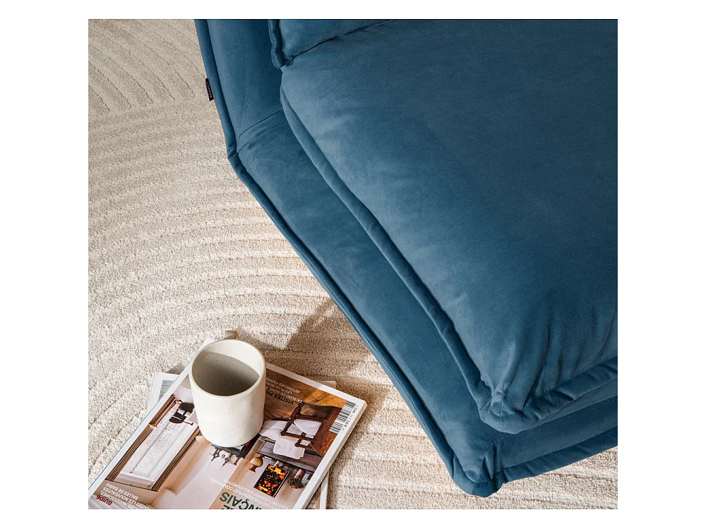 Nala - Chauffeuse convertible 1 place en velours - Bleu foncé