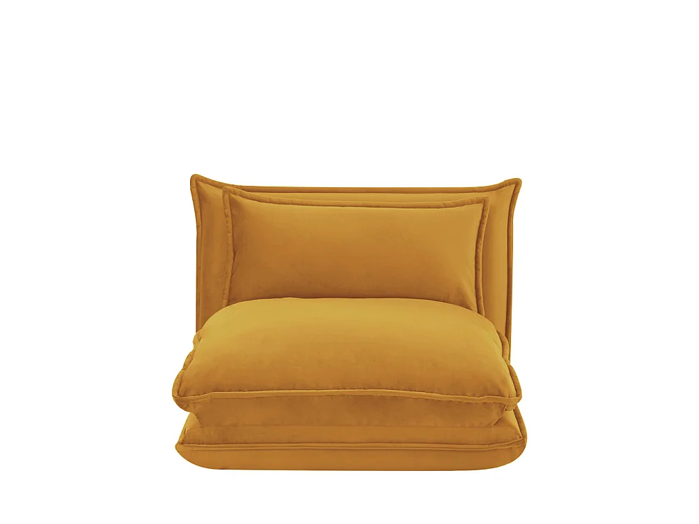 Nala - Chauffeuse convertible 1 place en velours - Jaune moutarde