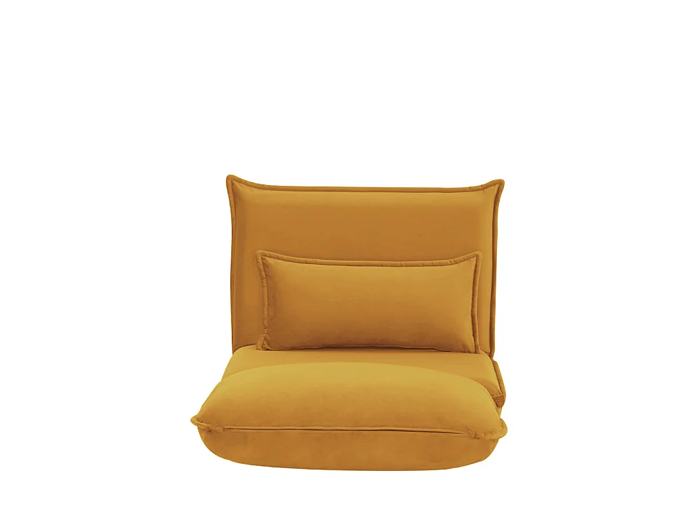 Nala - Chauffeuse convertible 1 place en velours - Jaune moutarde