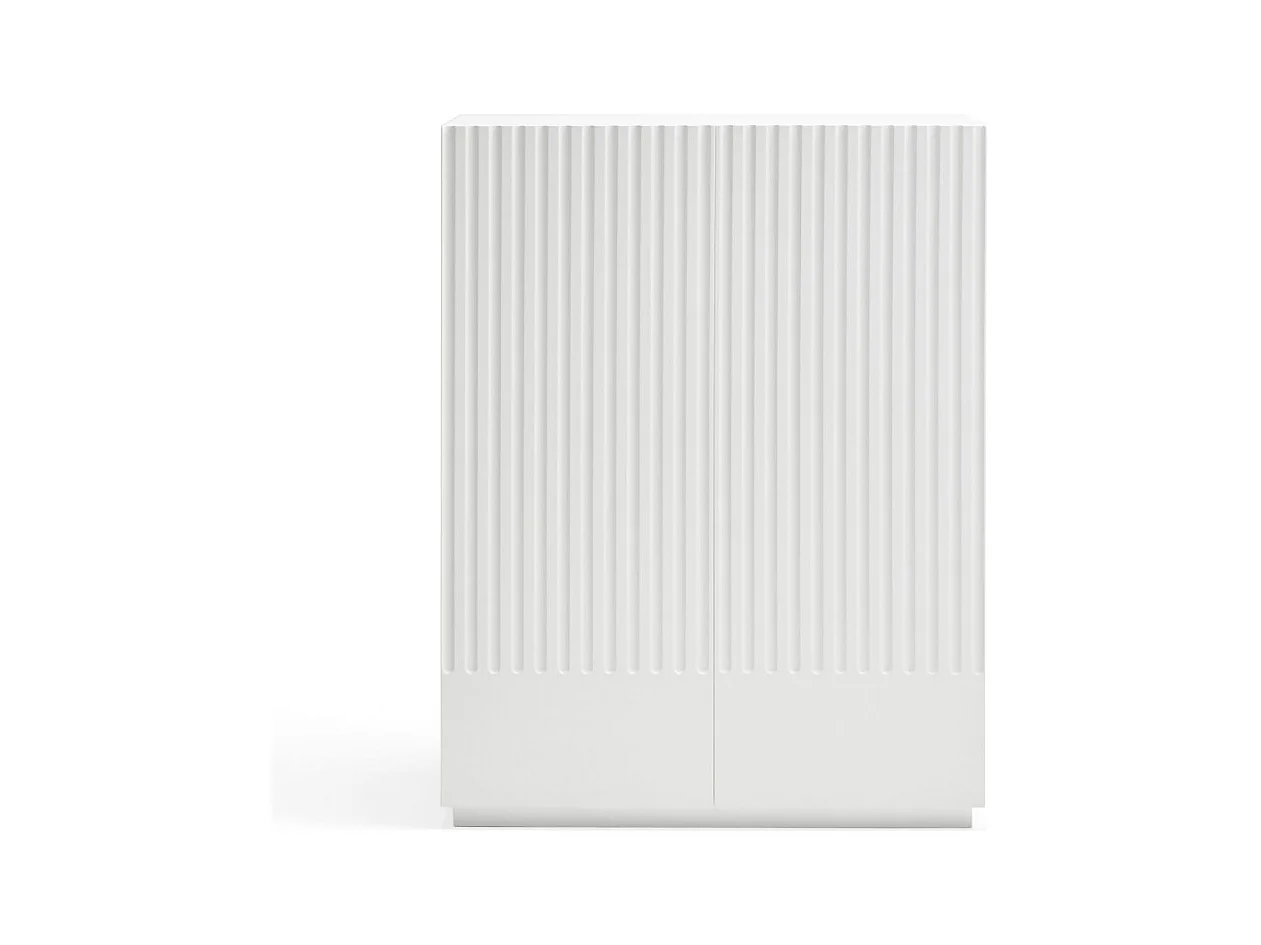 Doric - Buffet haut 2 portes en bois H120cm : Couleur - Blanc