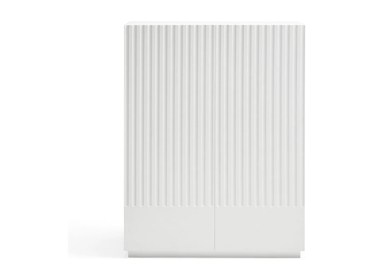 Doric - Buffet haut 2 portes en bois H120cm : Couleur - Blanc