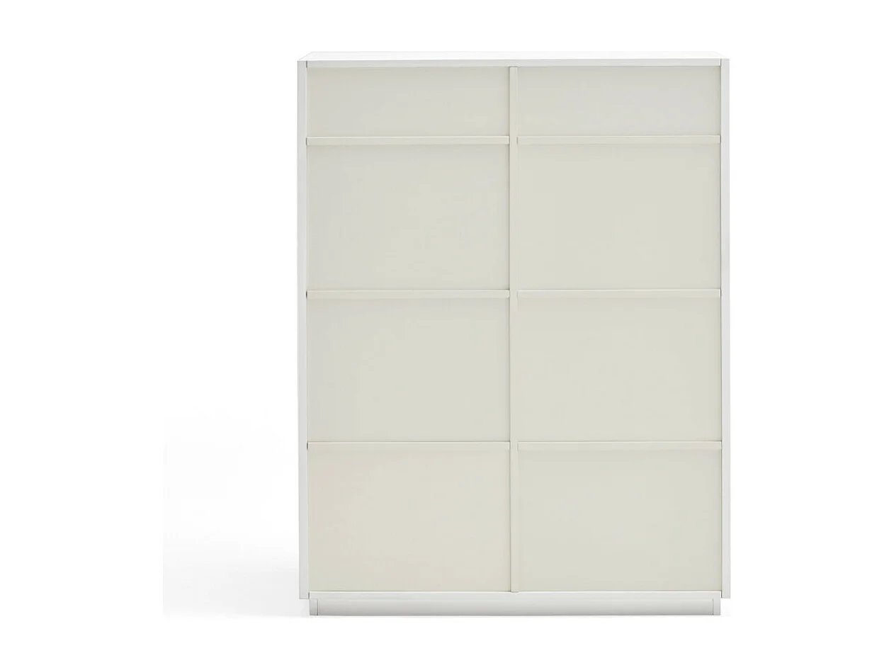 Doric - Buffet haut 2 portes en bois H120cm : Couleur - Blanc