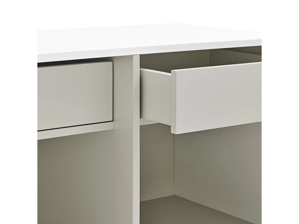 Doric - Buffet haut 2 portes en bois H120cm : Couleur - Blanc