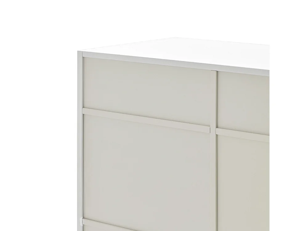 Doric - Buffet haut 2 portes en bois H120cm : Couleur - Blanc