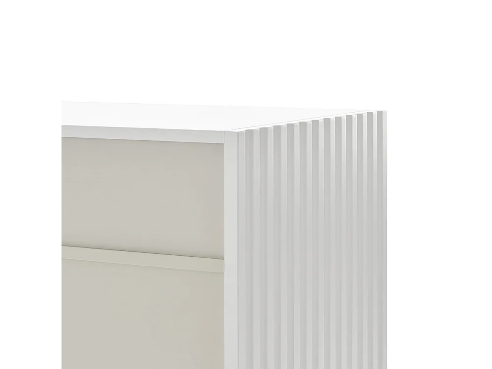 Doric - Buffet haut 2 portes en bois H120cm : Couleur - Blanc