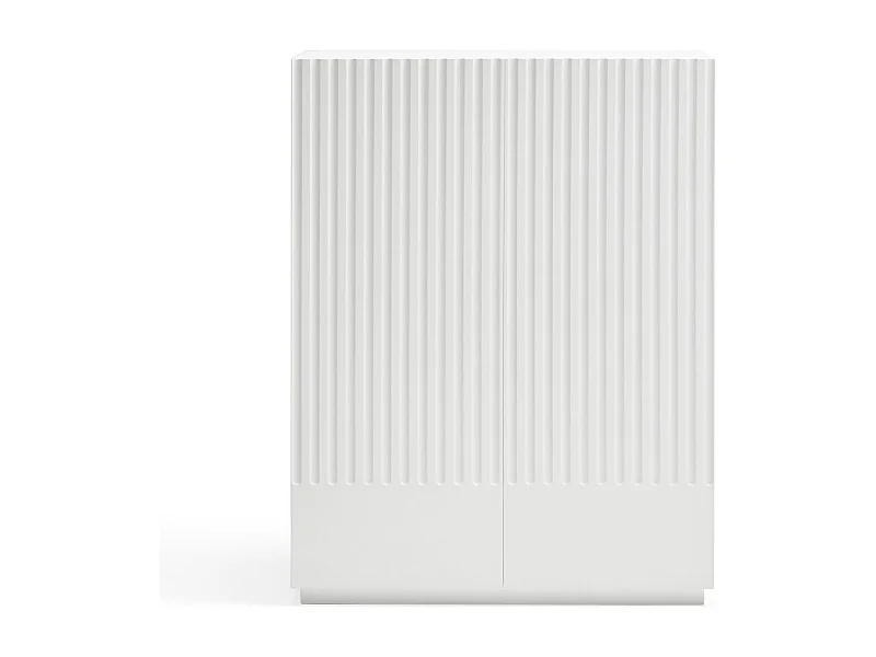 Doric - Buffet haut 2 portes en bois H120cm : Couleur - Blanc