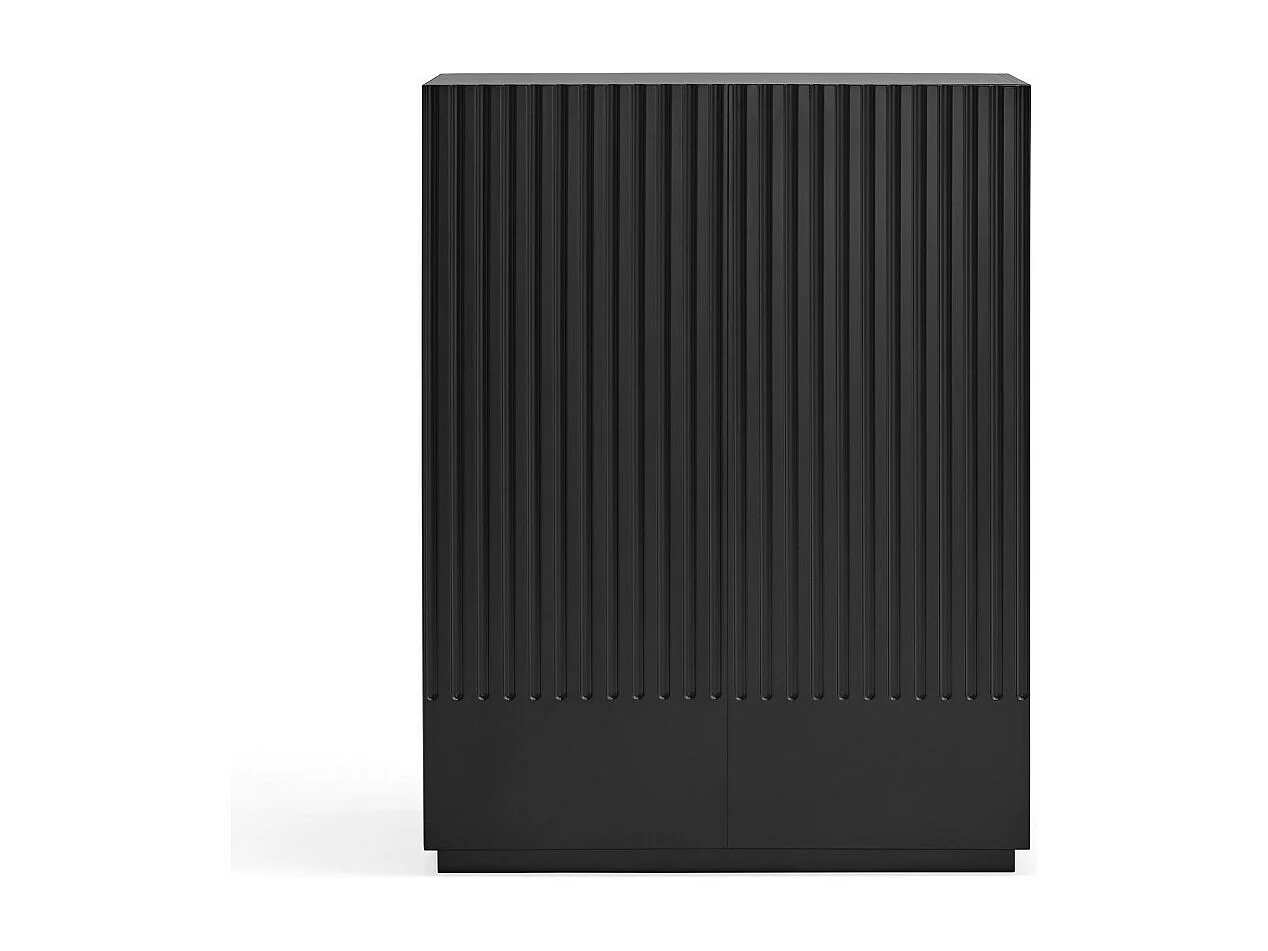 Doric - Buffet haut 2 portes en bois H120cm : Couleur - Noir