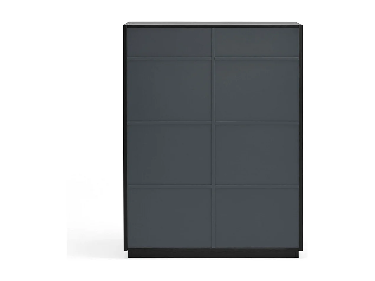 Doric - Buffet haut 2 portes en bois H120cm : Couleur - Noir