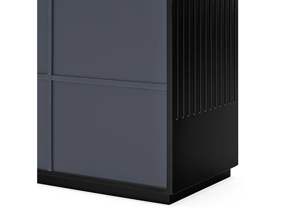 Doric - Buffet haut 2 portes en bois H120cm : Couleur - Noir