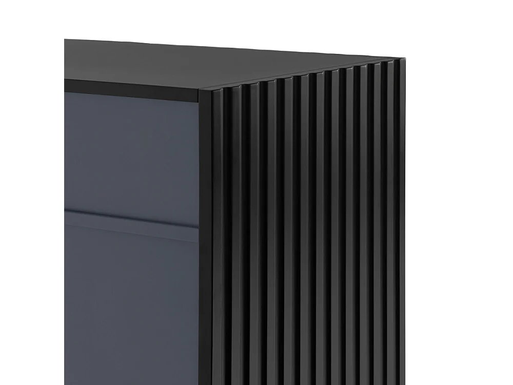 Doric - Buffet haut 2 portes en bois H120cm : Couleur - Noir