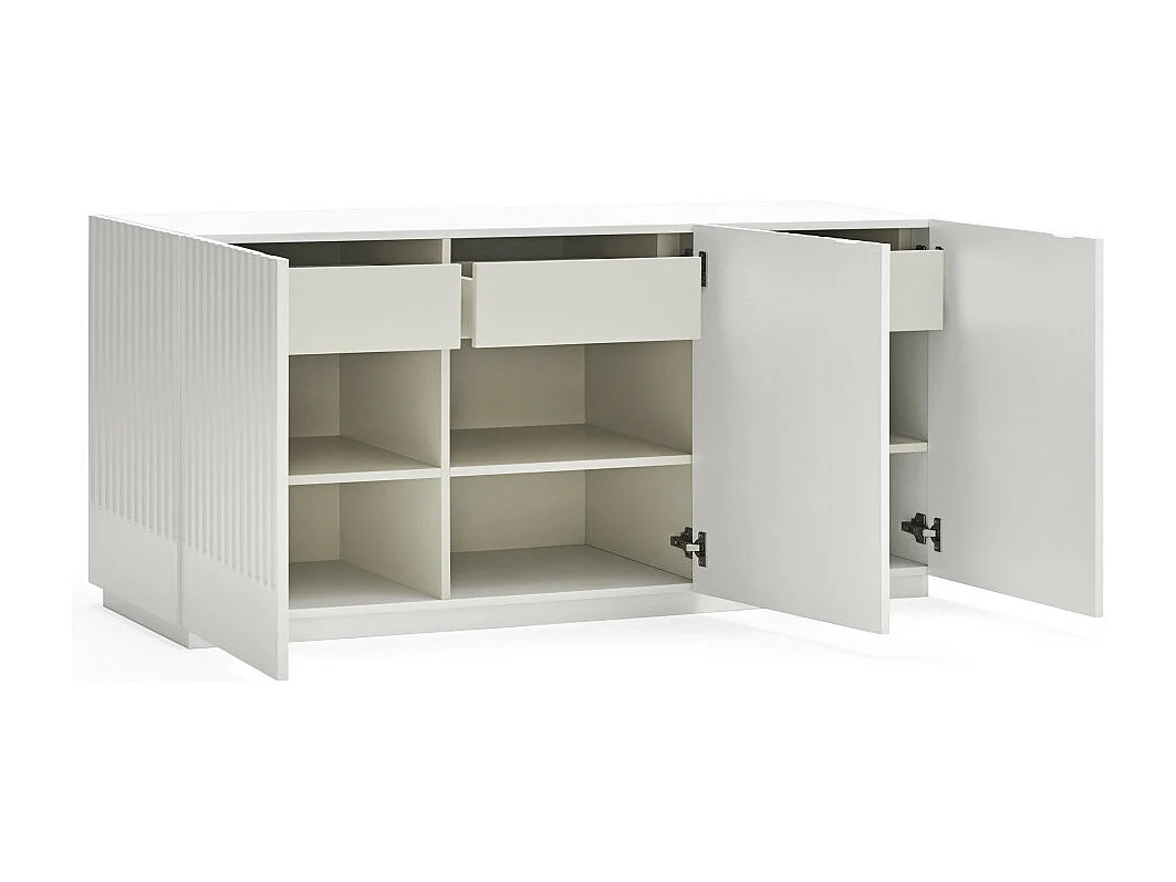 Doric - Buffet 3 portes en bois L150cm : Couleur - Blanc