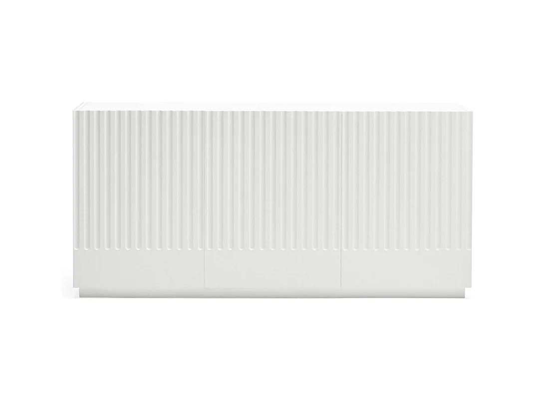 Doric - Buffet 3 portes en bois L150cm : Couleur - Blanc
