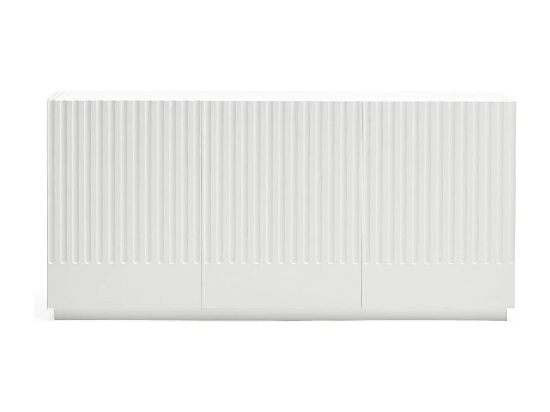 Doric - Buffet 3 portes en bois L150cm : Couleur - Blanc