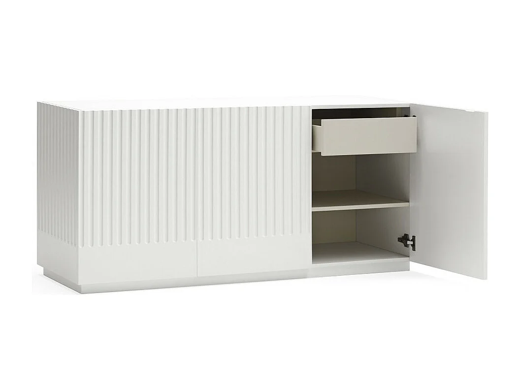 Doric - Buffet 3 portes en bois L150cm : Couleur - Blanc