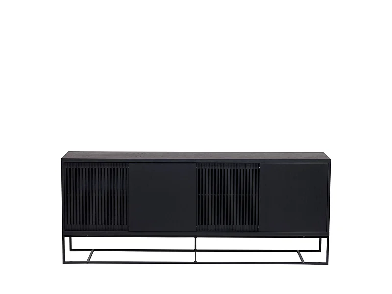 Ende - Buffet 4 portes en bois L188cm - Noir