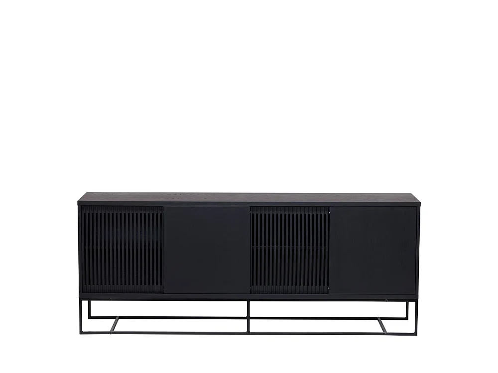 Ende - Buffet 4 portes en bois L188cm - Noir