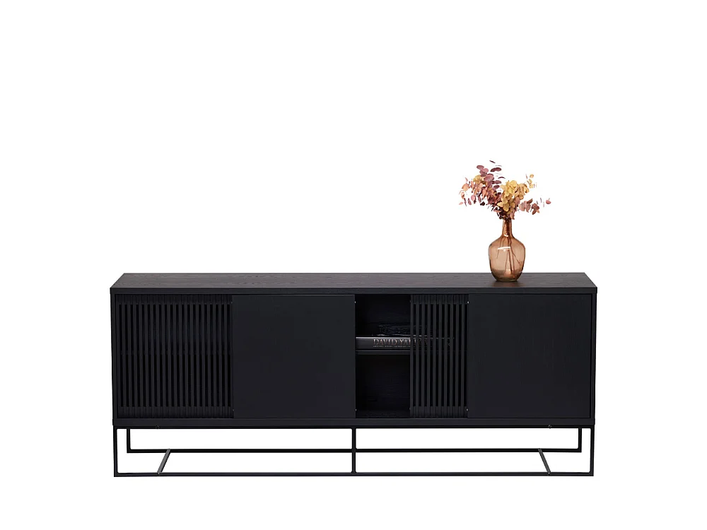 Ende - Buffet 4 portes en bois L188cm - Noir