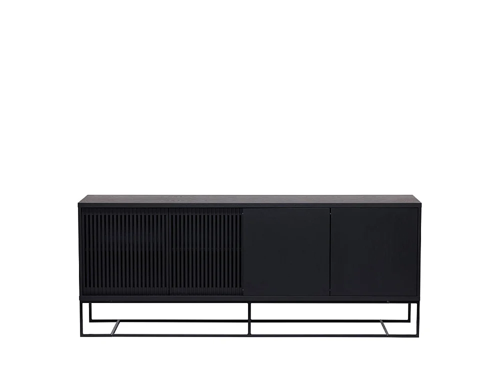 Ende - Buffet 4 portes en bois L188cm - Noir