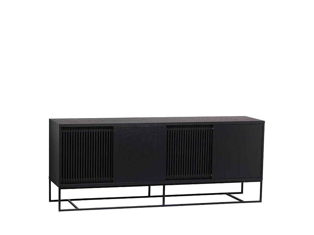 Ende - Buffet 4 portes en bois L188cm - Noir