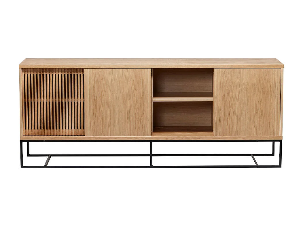 Ende - Buffet 4 portes en bois L188cm - Bois clair