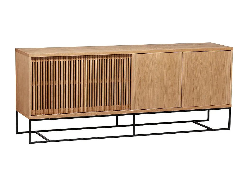 Ende - Buffet 4 portes en bois L188cm - Bois clair