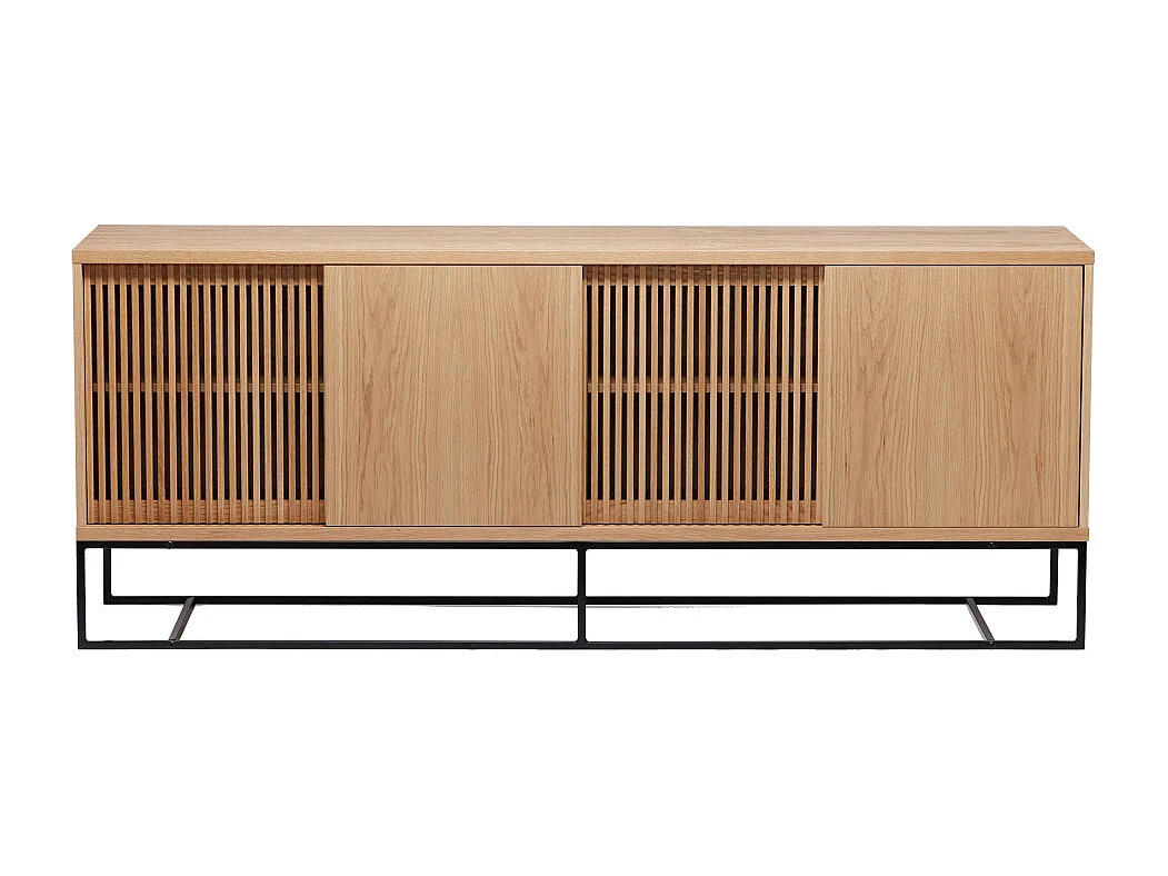 Ende - Buffet 4 portes en bois L188cm - Bois clair