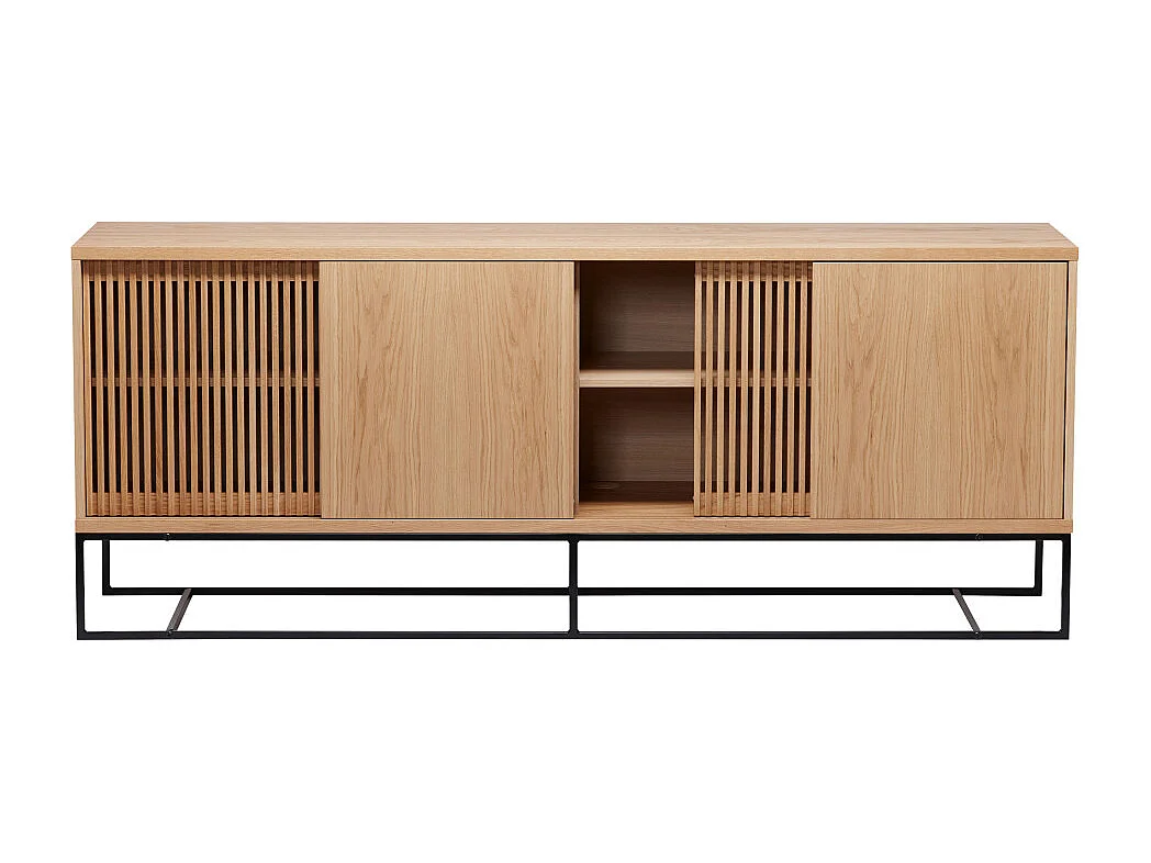 Ende - Buffet 4 portes en bois L188cm - Bois clair