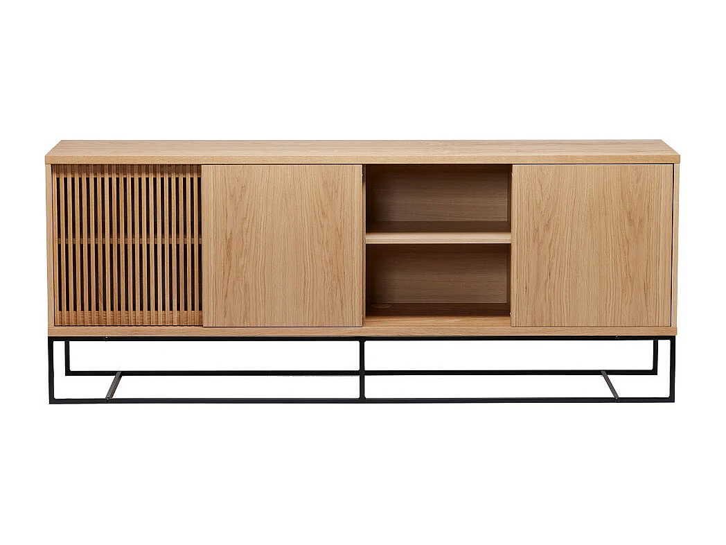 Ende - Buffet 4 portes en bois L188cm - Bois clair