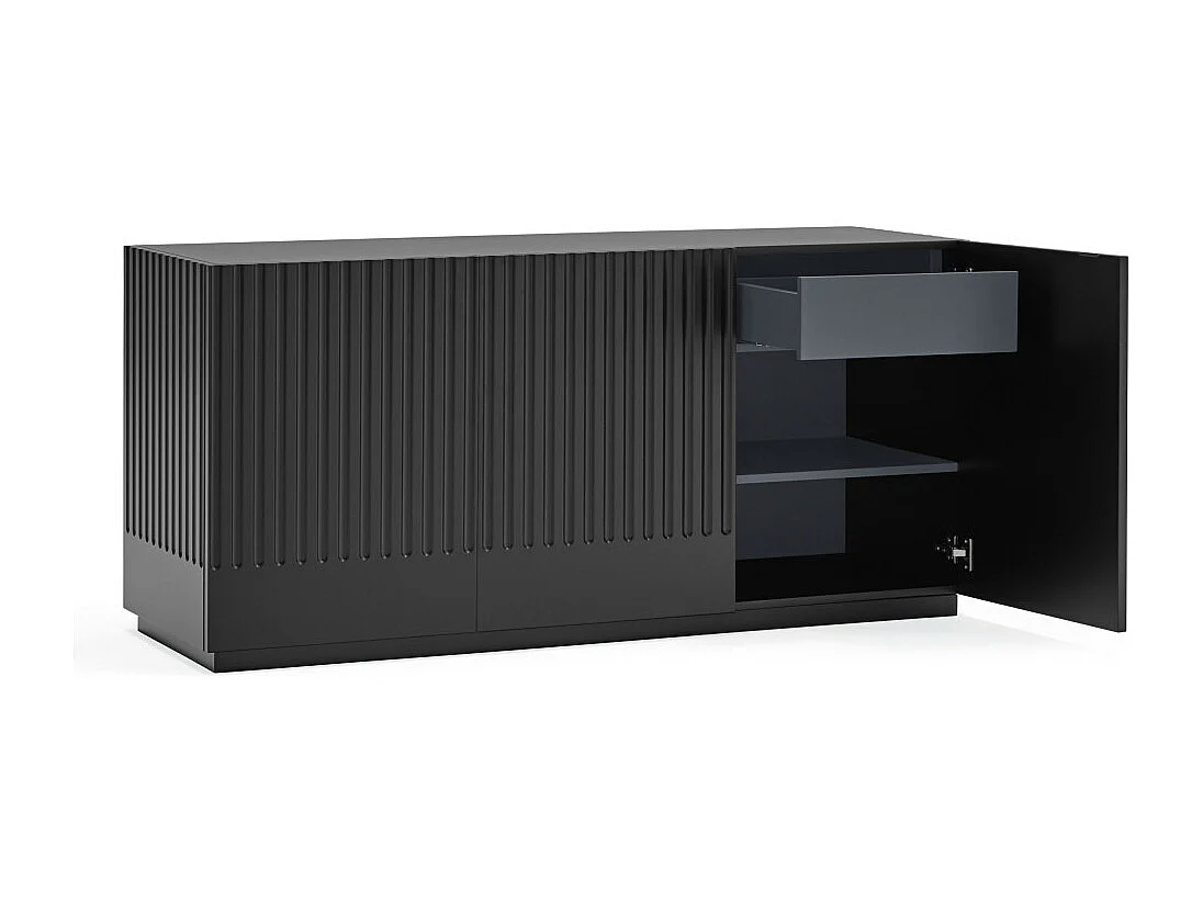 Doric - Buffet 3 portes en bois L150cm : Couleur - Noir