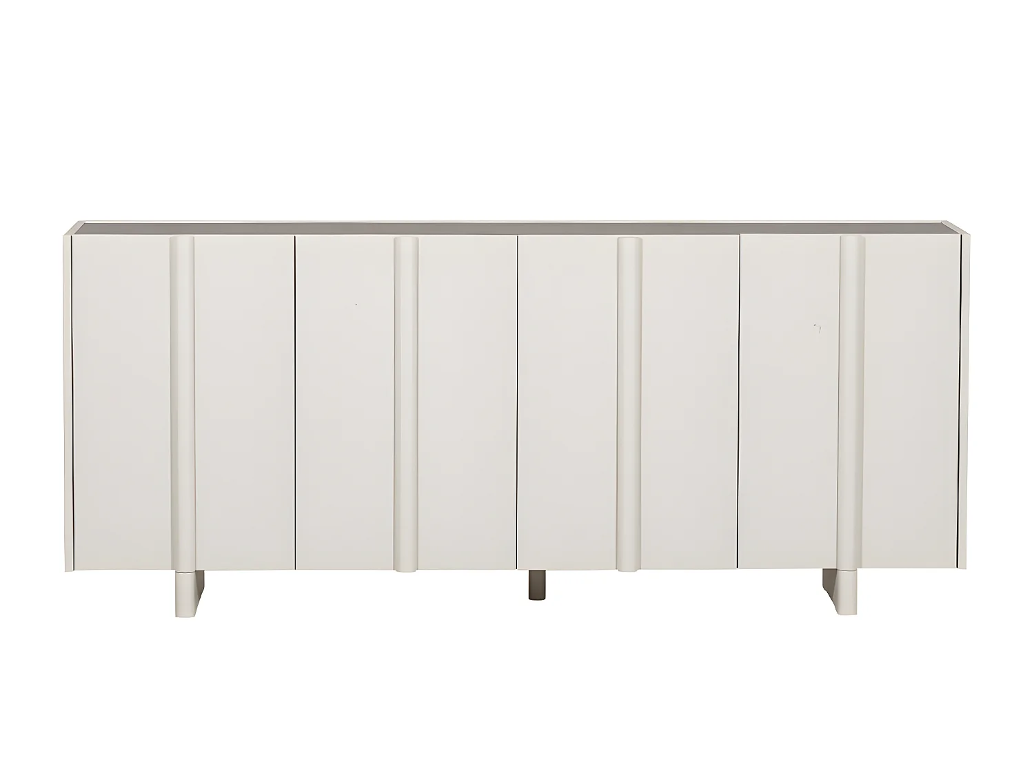 Basu - Buffet 4 portes en bois L200cm - Gris clair