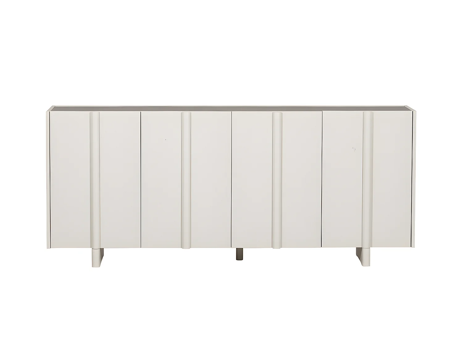 Basu - Buffet 4 portes en bois L200cm - Gris clair