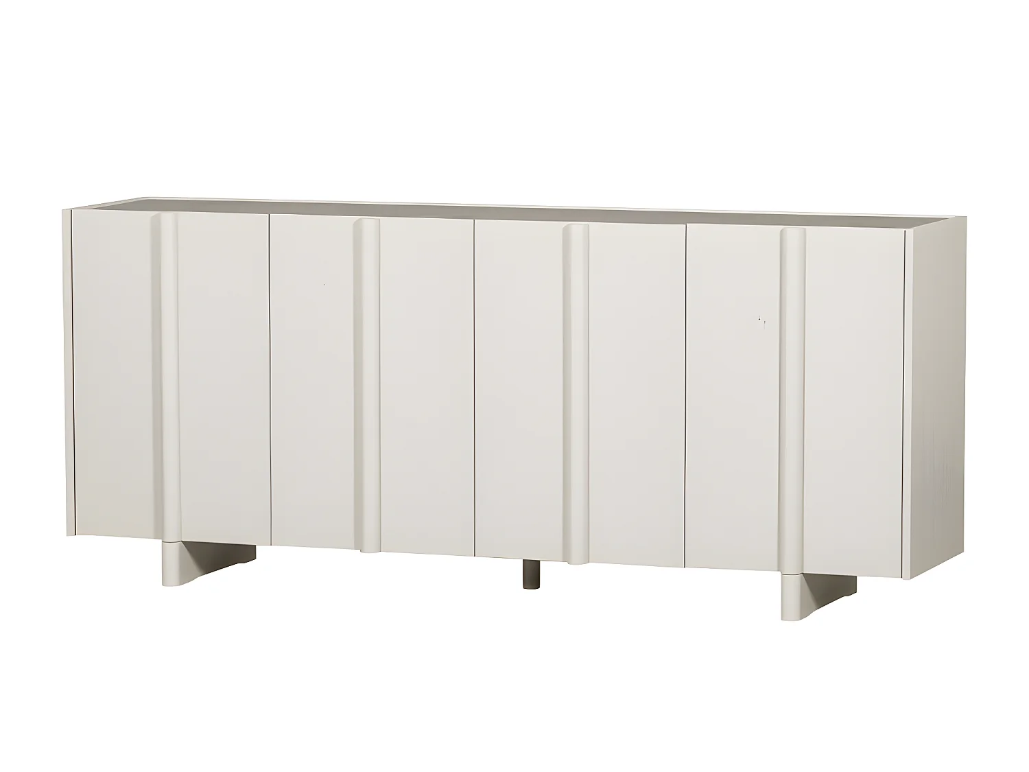 Basu - Buffet 4 portes en bois L200cm - Gris clair