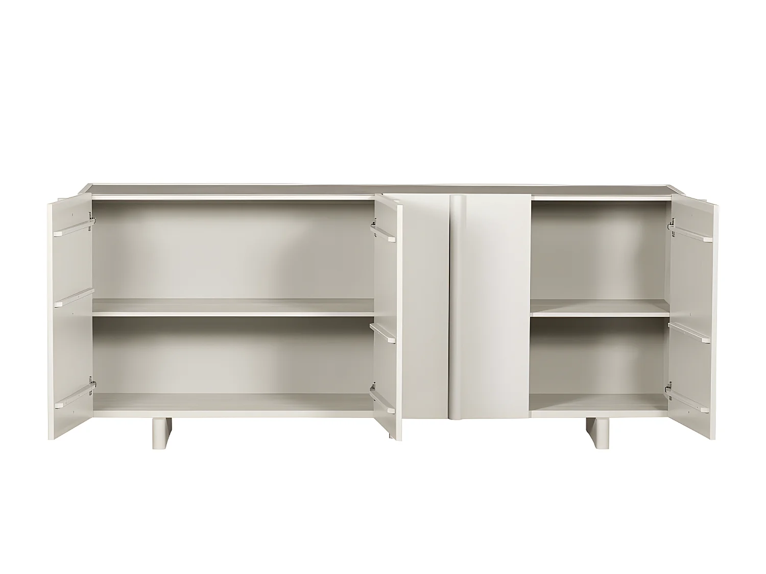 Basu - Buffet 4 portes en bois L200cm - Gris clair