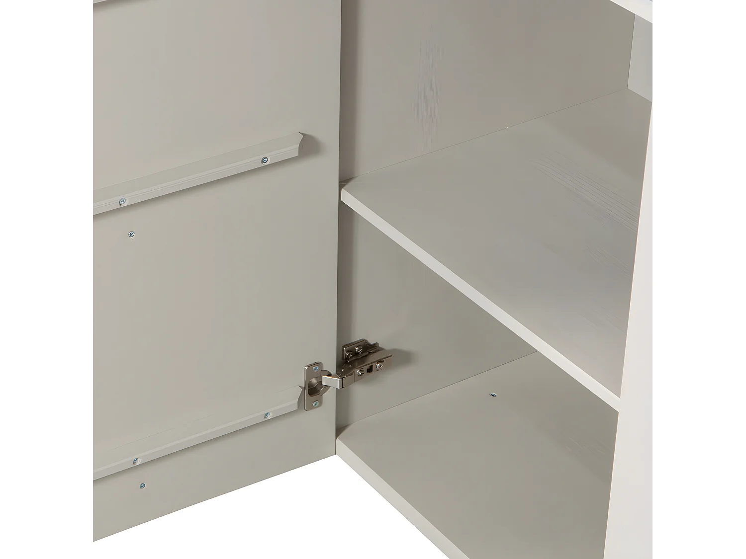 Basu - Buffet 4 portes en bois L200cm - Gris clair