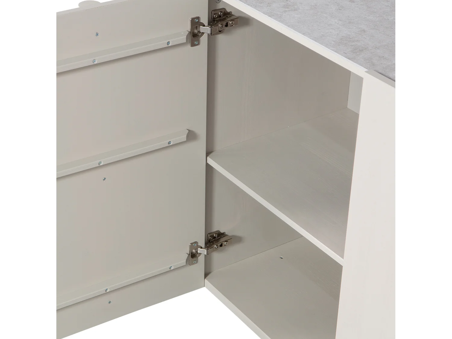 Basu - Buffet 4 portes en bois L200cm - Gris clair