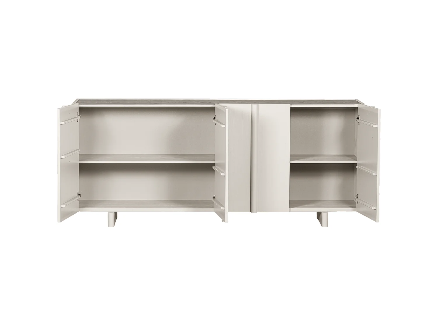 Basu - Buffet 4 portes en bois L200cm - Gris clair